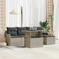 Conjunto de sofás de jardín 6 pcs Beige Ratán sintético