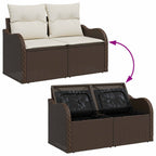 Conjunto de sofá de jardín 6 pcs Marrón Rattan de Poliéster