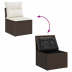 Conjunto de sofá de jardín 6 pcs Marrón Rattan de Poliéster