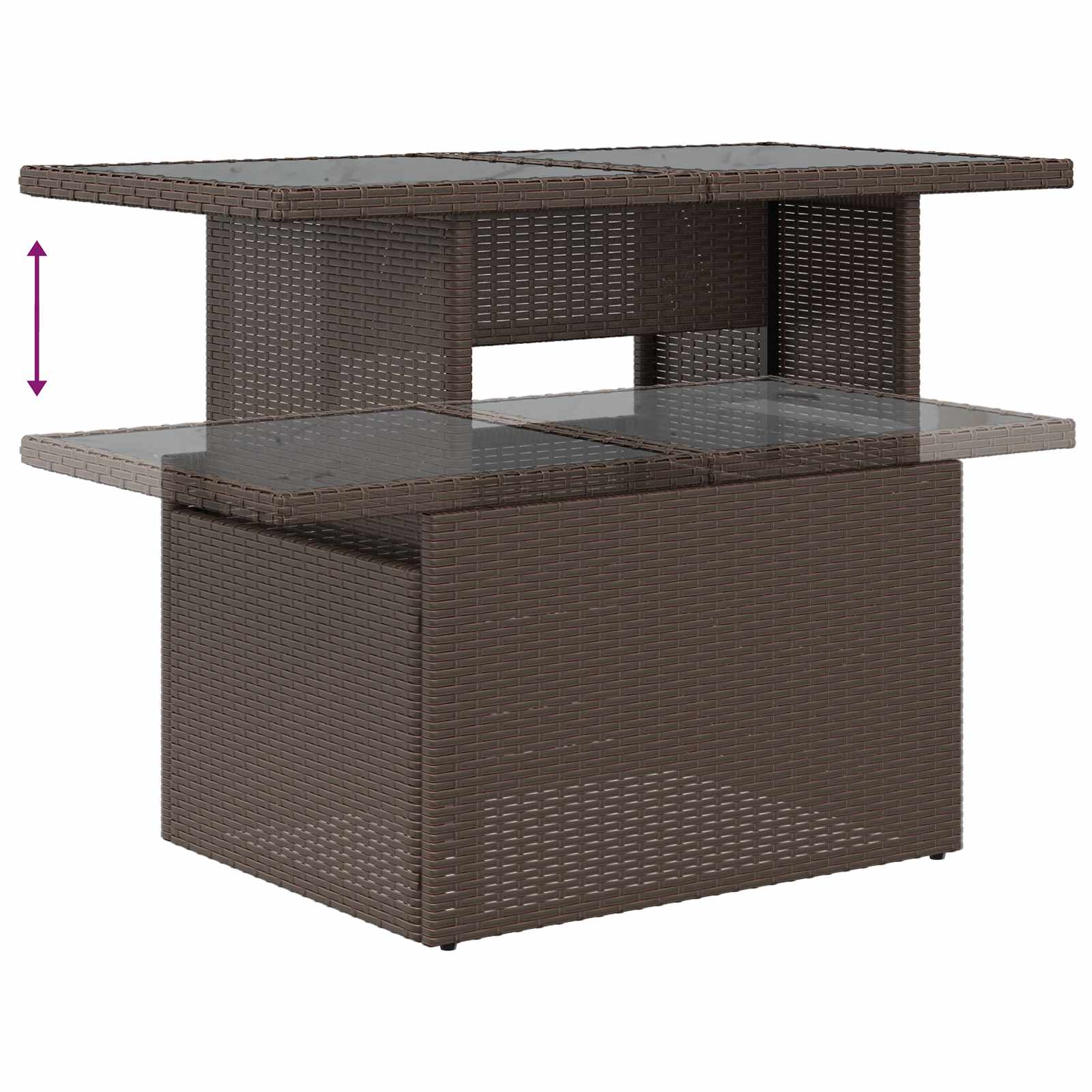 Conjunto de sofá de jardín 6 pcs Marrón Rattan de Poliéster