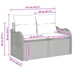 Conjunto de sofá de jardín 6 pcs Marrón Rattan de Poliéster