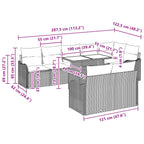 Conjunto de sofá de jardín 9 pcs Gris Claro Rattan de Poliéster