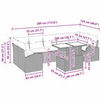 Conjunto de sofá de jardín 8 pcs Negro Rattan de Poliéster