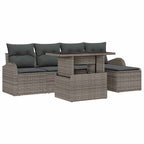 Conjunto de sofá de jardín con cojín 6 pcs Gris Poliratán