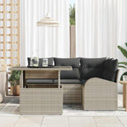 Conjunto de sofá de jardín con cojín 5 pcs Gris claro Poliratán