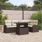 Conjunto de sofá de jardín con cojín 6 pcs Beige Poliratán
