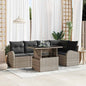 Conjunto de sofá de jardín con cojín 6 pcs Beige Poliratán
