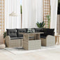 Conjunto de sofá de jardín con cojín 6 pcs Beige Poliratán