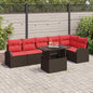 7-Piece Garden Sofa Set with Cushion Brown Poly Rattan