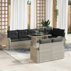 Conjunto de sofá de jardín 9 pcs Gris Claro Poliratán