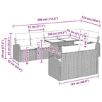 Conjunto de sofá de jardín 9 pcs Gris Claro Poliratán
