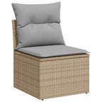 Conjunto de sofá de jardín 9 pcs Beige Poliratán