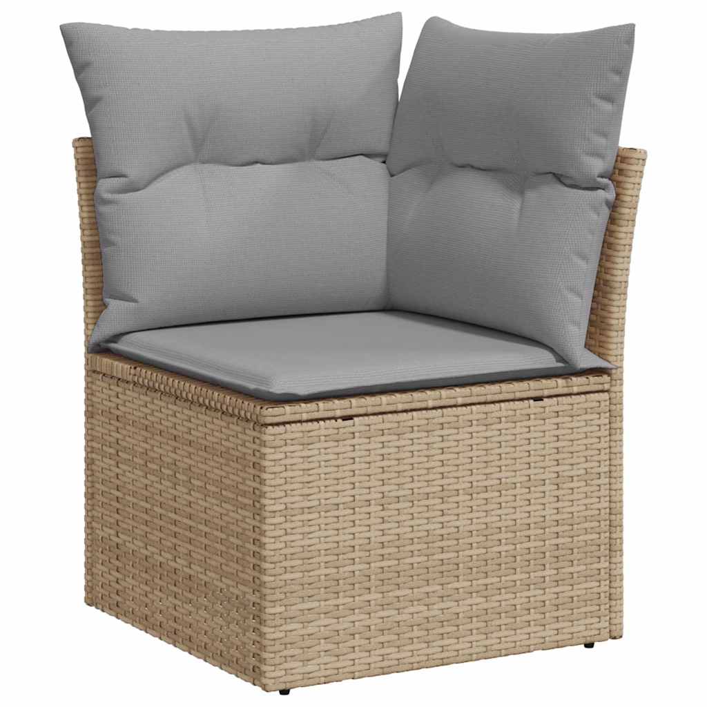 Conjunto de sofá de jardín 9 pcs Beige Poliratán