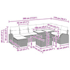 Conjunto de sofá de jardín 9 pcs Beige Poliratán