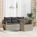 Conjunto de sofá de jardín 5 pcs Beige Poliratán
