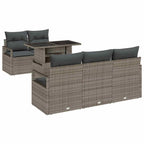 Conjunto de sofá de jardín con cojín 6 pcs Gris Poliratán