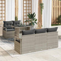 Conjunto de sofá de jardín con cojín 6 pcs Gris Claro Poliratán