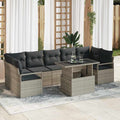 Conjunto de sofá de jardín 8 pcs Beige Poliratán