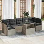 Conjunto de sofá de jardín 8 pcs Beige Poliratán