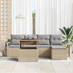 Conjunto de sofá de jardín 6 pcs Beige Poliratán