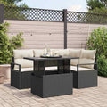 Conjunto de sofá de jardín 5 pcs Beige Poliratán