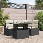 Conjunto de sofá de jardín 5 pcs Beige Poliratán