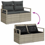 Conjunto de sofá de jardín con cojín 5 pcs Gris Claro Poliratán