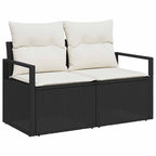 Conjunto de sofá de jardín 6 pcs Negro Poliratán