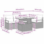 Conjunto de sofá de jardín 6 pcs Gris Claro Poliratán