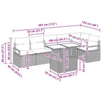 Conjunto de sofá de jardín 7 pcs Beige Poliratán