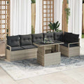 Conjunto de sofá de jardín 7 pcs Beige Poliratán