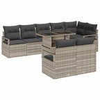 Conjunto de sofá de jardín 9 pcs Gris Claro Poliratán