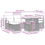 Conjunto de sofá de jardín 7 pcs Marrón Poliratán