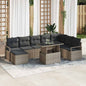 9-Piece Garden Sofa Set Beige Poly Rattan