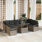 Conjunto de Sofá de Jardim 10 pçs Bege Polirratã