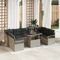 Conjunto de Sofá de Jardim 10 pçs Bege Polirratã
