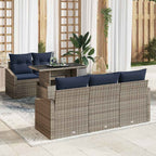Conjunto de sofá de jardín con cojín 6 pcs Gris ratán sintético