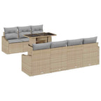 Conjunto de sofá de jardín 8 pcs Beige ratán sintético