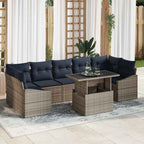 Conjunto de sofá de jardín 8 pcs Gris Poliratán