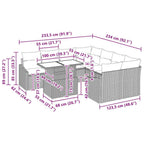 Conjunto de sofá de jardín 9 pcs Beige Poliratán