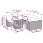 Conjunto de sofá de jardín con cojín 9 pcs Gris ratán sintético