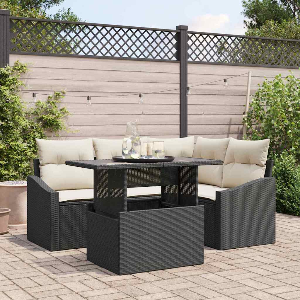 Conjunto de sofá de jardín 5 pcs Gris Claro y Gris Oscuro
