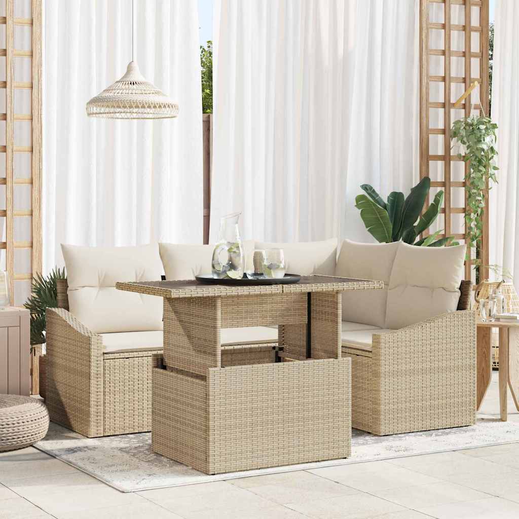 Conjunto de sofá de jardín 5 pcs Gris Claro y Gris Oscuro