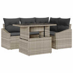 Conjunto de sofá de jardín 5 pcs Gris Claro y Gris Oscuro