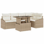 Conjunto de sofá de jardín con cojín 6 pcs Beige y Crema