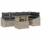 Conjunto de sofá de jardín 6 pcs Gris Claro y Gris Oscuro