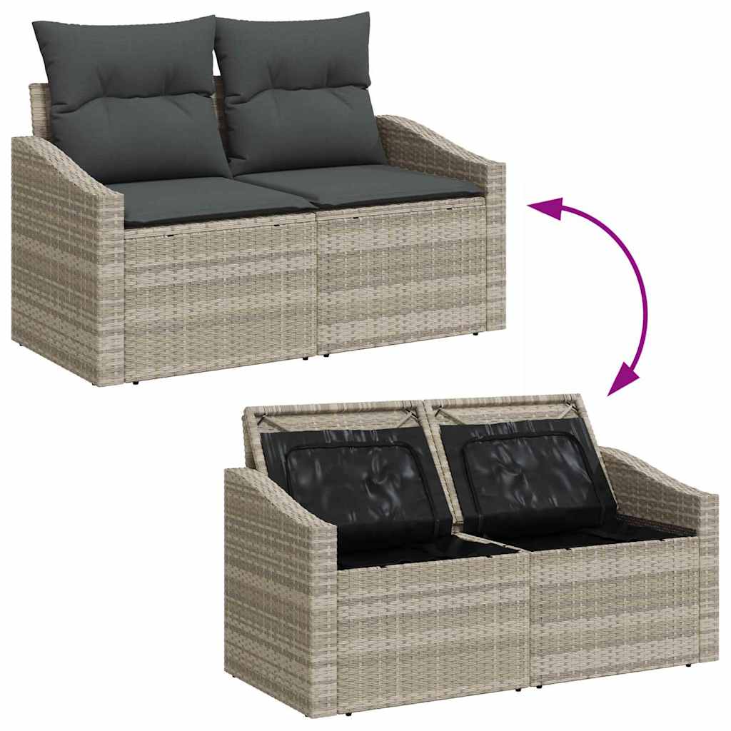Conjunto de sofá de jardín 6 pcs Gris Claro y Gris Oscuro
