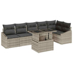 Conjunto de sofá de jardín 7 pcs Gris Claro y Gris Oscuro