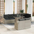 Conjunto de sofá de jardín 9 pcs Gris Claro y Gris Oscuro