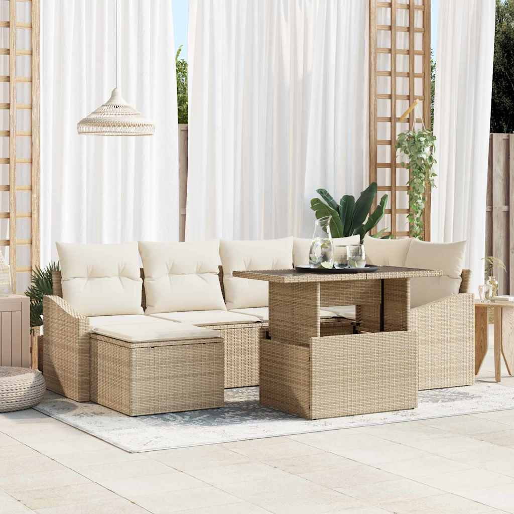 Conjunto de sofá de jardín 7 pcs Gris Claro y Gris Oscuro